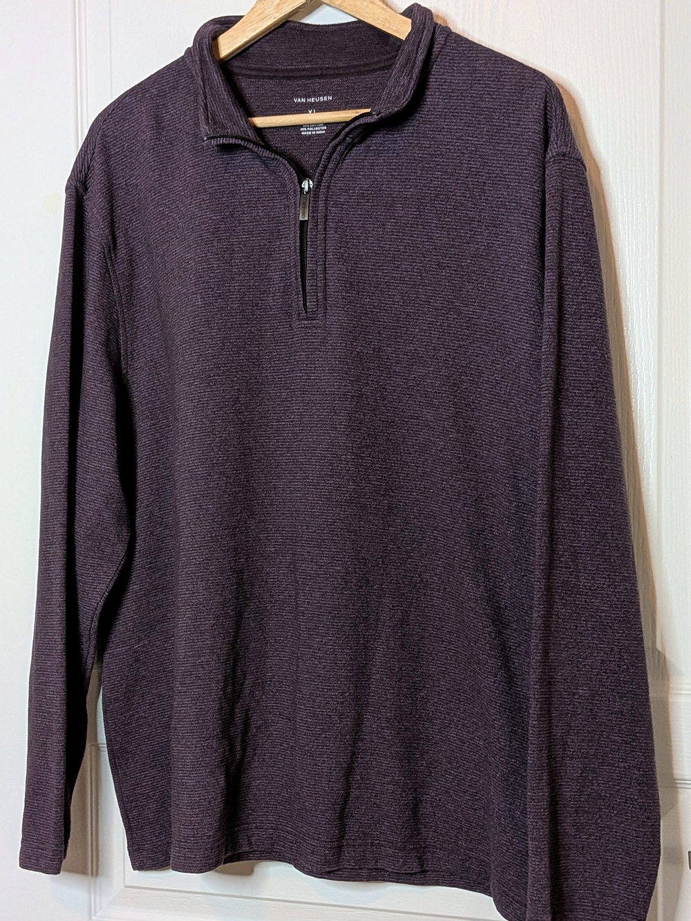 Van Heusen XL Men's Gray Quarter-Zip Sweater